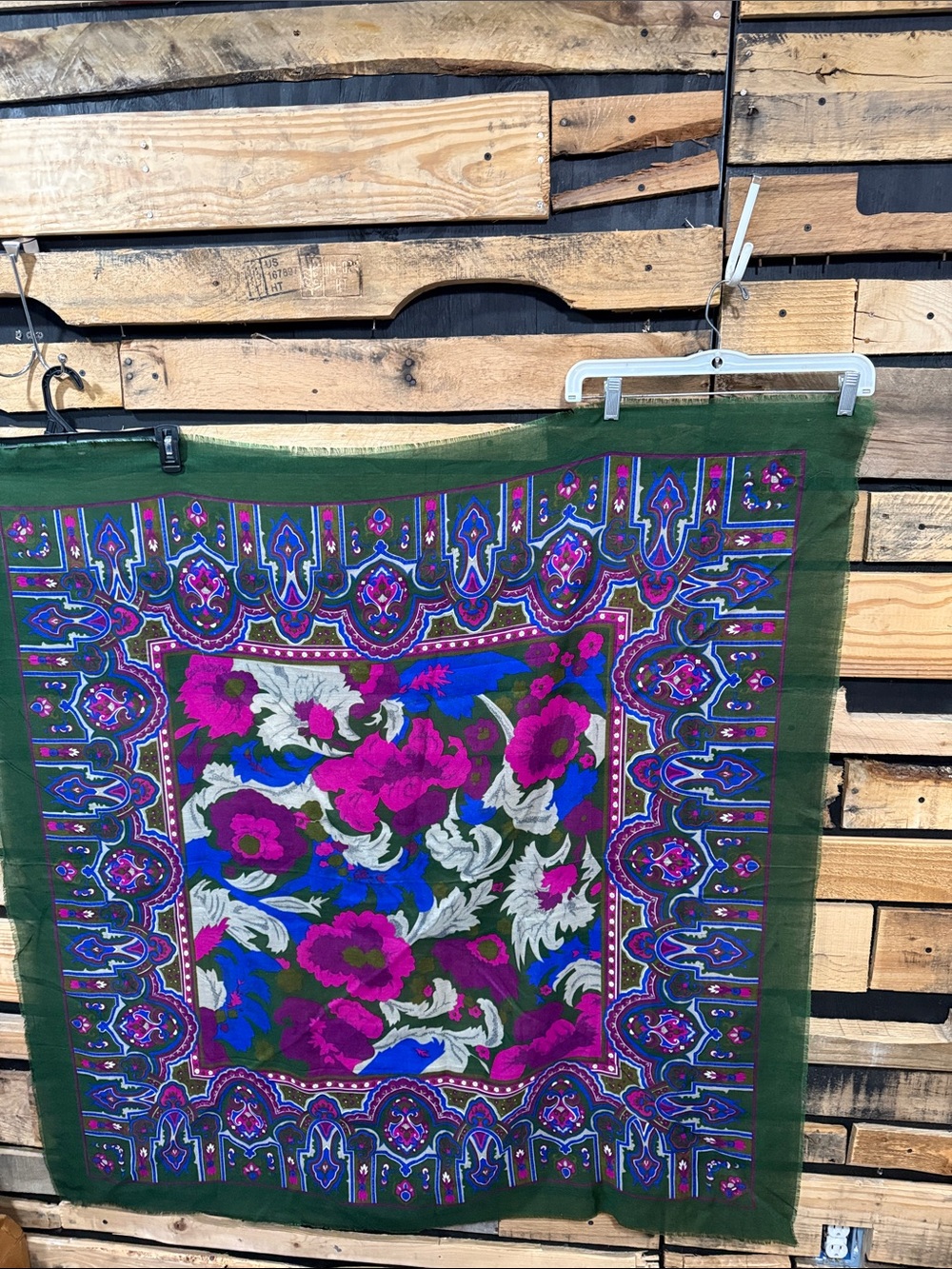 Vintage Glentex Bright Vibrant Floral Print Colorful Scarf 46X48